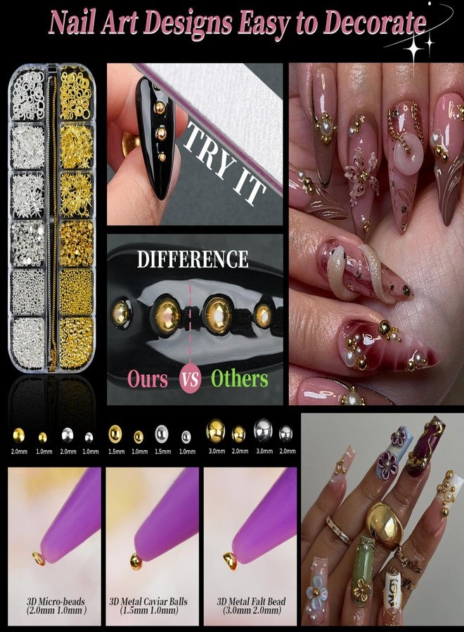 EARLMONI Bedazzling Nail Charms Kit, 3D Flatback Rhinestones for Manicure - Image 2