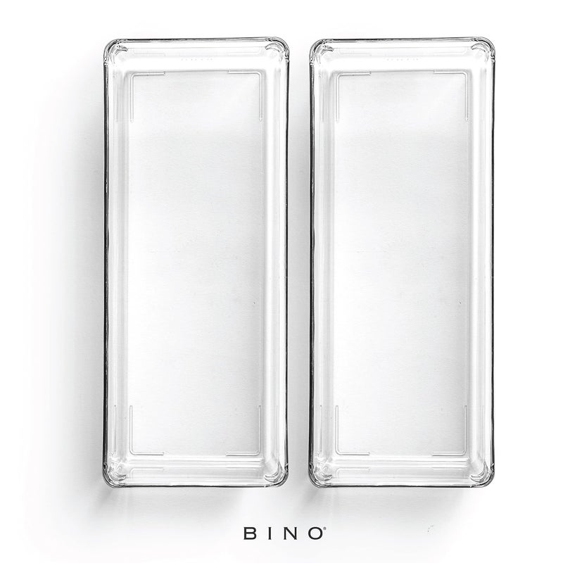 BINO | Oblong Plastic Drawer Organizer Bin, 2-Pack | THE ARTISAN COLLECTION | Multi-Purpose | Durable | BPA-Free | Desk, Vanity, Bathroom & Makeup Drawer Organizer - Image 5