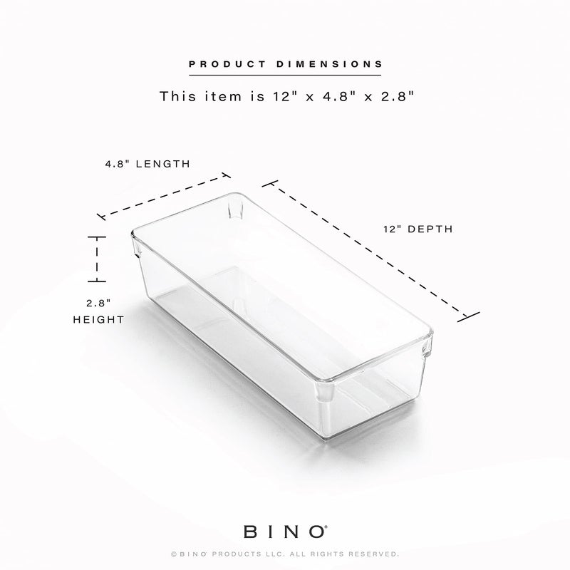 BINO | Oblong Plastic Drawer Organizer Bin, 2-Pack | THE ARTISAN COLLECTION | Multi-Purpose | Durable | BPA-Free | Desk, Vanity, Bathroom & Makeup Drawer Organizer - Image 3