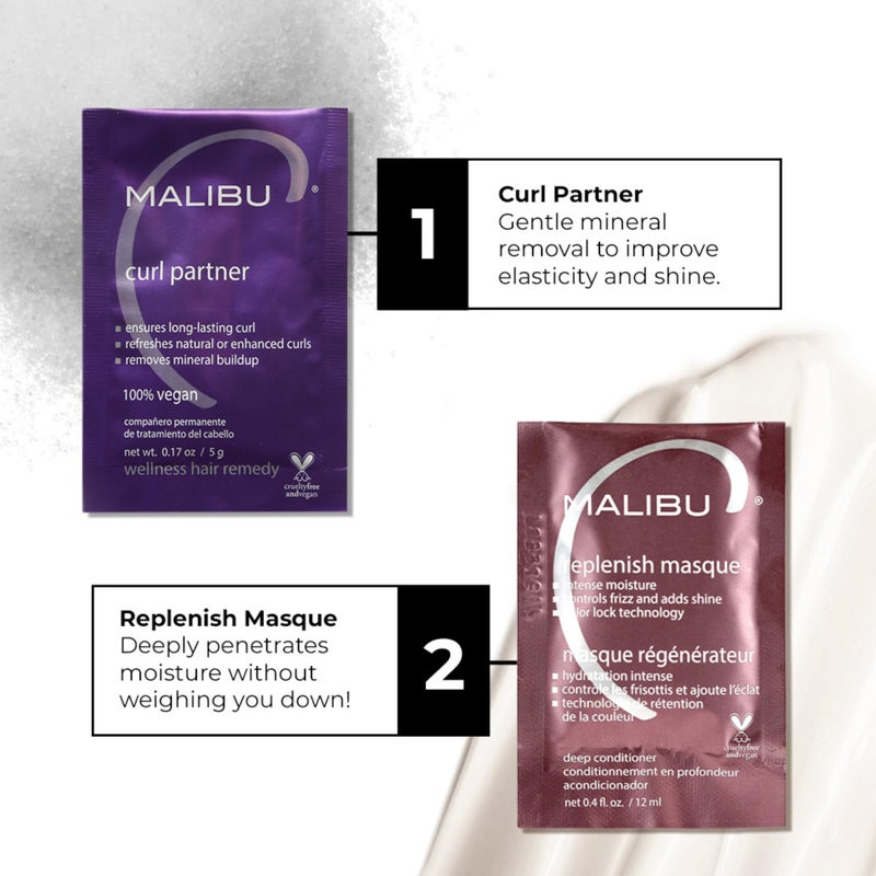 Malibu C ماليبوا سي شريك تجعيد الشعر علاج العافية (1 عبوة) - يزيل تراكم المعادن لشعر مجعد أكثر صحة ومرونة - يحتوي على مضادات أكسدة لطيفة للعناية بالشعر المجعد - Image 5