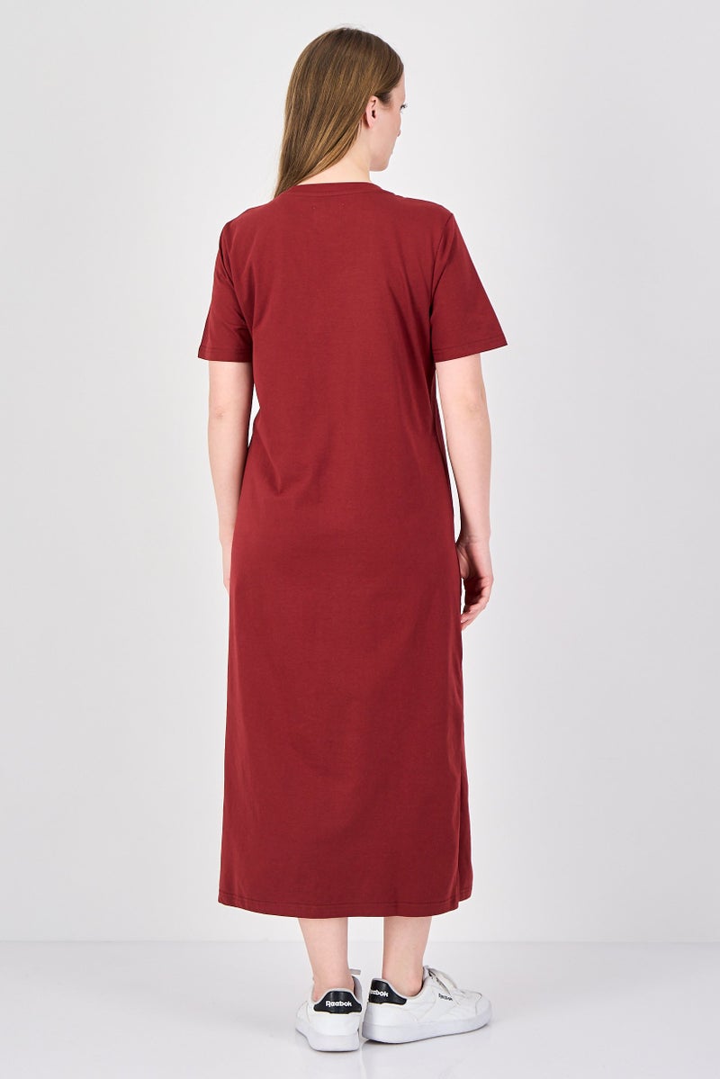 Fudo Comforts By Fudo Women Plain Maxi T-Shirt Dress, Brown - Image 2