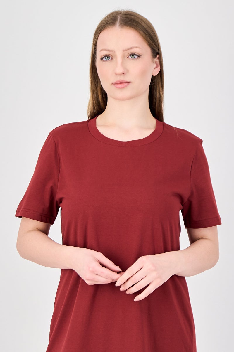 Fudo Comforts By Fudo Women Plain Maxi T-Shirt Dress, Brown - Image 3