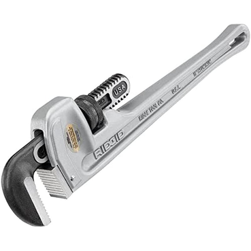 RIDGID 31100 Model 818 Aluminum Straight Pipe Wrench, 18-inch Plumbing Wrench - Image 1