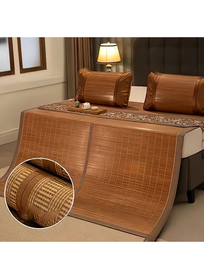 A Versatile Foldable Double Sided Bamboo Mat with Smooth Surface Excellent Airflow Easy Storage Ideal for Summer Sleeping Perfect for Travel Home Bedroom Use Suitable for All Seasons 35 43inch x 74 8inch - Image 3