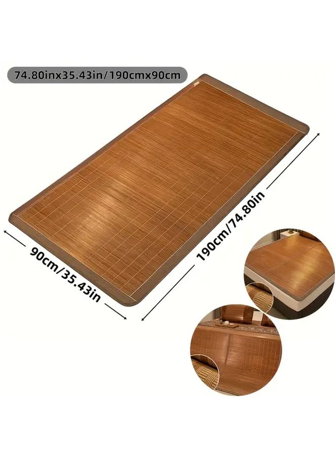 A Versatile Foldable Double Sided Bamboo Mat with Smooth Surface Excellent Airflow Easy Storage Ideal for Summer Sleeping Perfect for Travel Home Bedroom Use Suitable for All Seasons 35 43inch x 74 8inch - Image 4