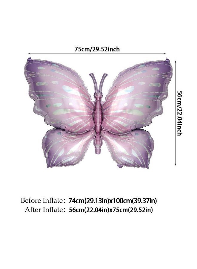 GIHOO Purple Butterfly Balloon Arch Garland Kit 150 Pcs White Sand Boho Pastel Balloon With Purple Large Butterfly Foil Balloon Butterfly Theme Birthday Baby Shower Fiesta Party Decorations For Girls - Image 4