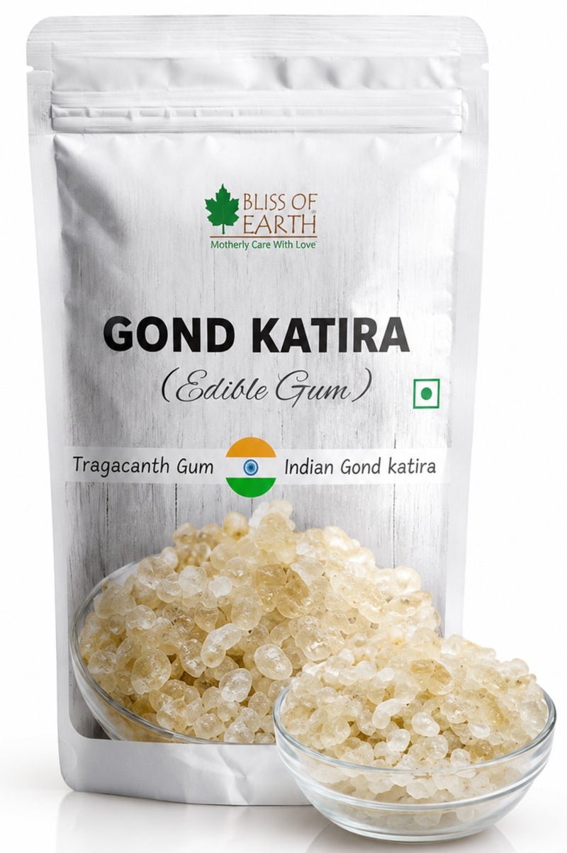 Bliss of Earth Gond Katira Pure Organic Gum, Gond Katira for Bones Health, Natural Cooling Agent for Summer, Tragacanth Gum for Skin, Weight Loss, & Digestive Health – 500g - Image 1