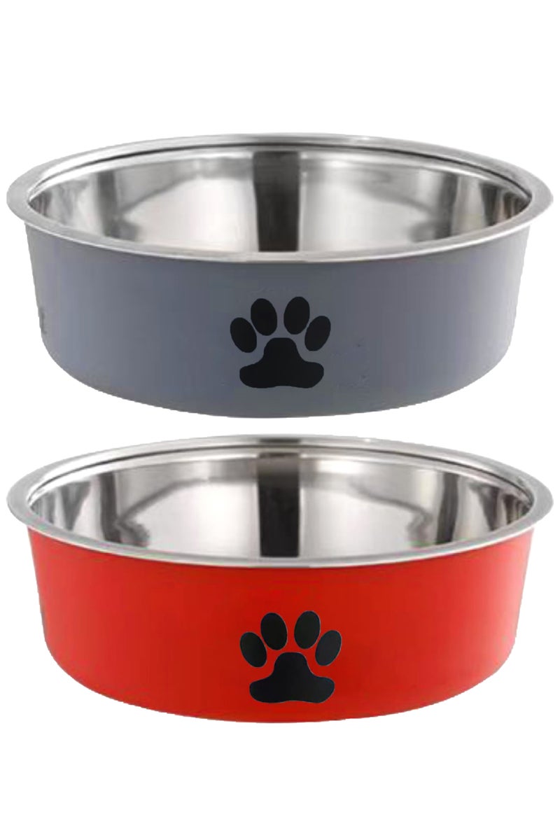 ماماتونس 2 وعاء طعام للقطط سعة 900 مل لكل وعاء من الفولاذ المقاوم للصدأ للكلاب وأوعية طعام للحيوانات الأليفة للماء والطعام مع قاعدة مضادة للانزلاق - Image 1