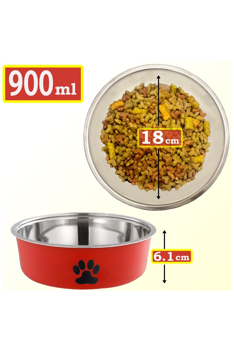 ماماتونس 2 وعاء طعام للقطط سعة 900 مل لكل وعاء من الفولاذ المقاوم للصدأ للكلاب وأوعية طعام للحيوانات الأليفة للماء والطعام مع قاعدة مضادة للانزلاق - Image 2
