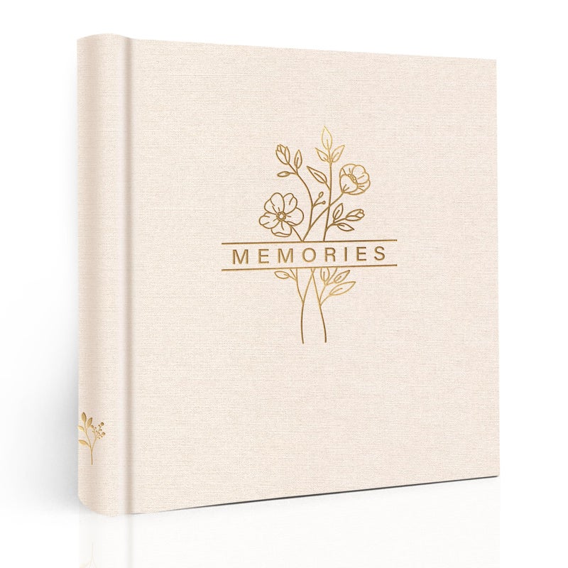 Holoary Photo Album 4x6 200 Photos with Writing Area, 200 Pockets Picture Album, Linen Fabric Cover Big Picture Book for Photos, 4x6 Photo Albums for Memories Family Weddings Travel(Beige) - Image 1