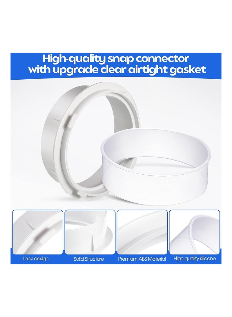 MVAQKLM  Dryer Vent Wall Plate Adapter, 7x7 inch, Snap to Vent Dryer Dock Connector Kit, Tighter and Reliable Hose Connect, Upgrade Clear Airtight Gasket, Easy to Install for Cleaning and Maintenance Fits 4 Inch Tubes - Image 2