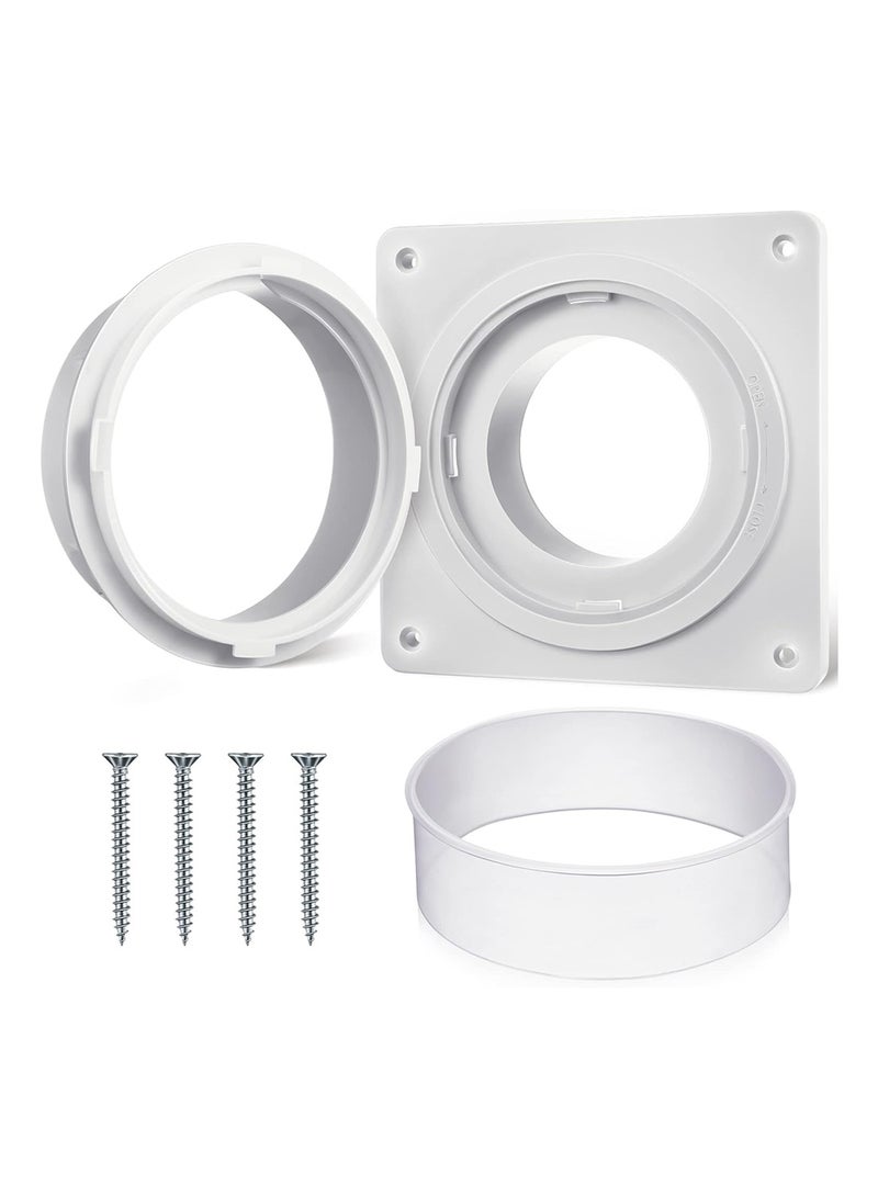 MVAQKLM  Dryer Vent Wall Plate Adapter, 7x7 inch, Snap to Vent Dryer Dock Connector Kit, Tighter and Reliable Hose Connect, Upgrade Clear Airtight Gasket, Easy to Install for Cleaning and Maintenance Fits 4 Inch Tubes - Image 1