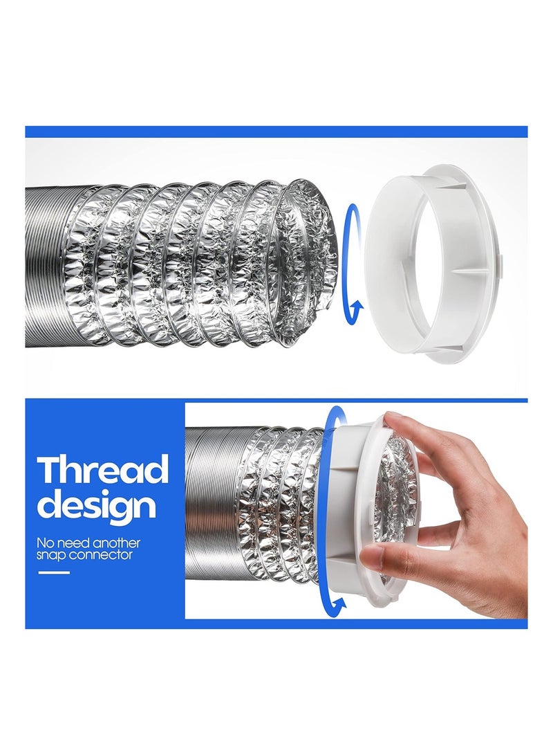 MVAQKLM  Dryer Vent Wall Plate Adapter, 7x7 inch, Snap to Vent Dryer Dock Connector Kit, Tighter and Reliable Hose Connect, Upgrade Clear Airtight Gasket, Easy to Install for Cleaning and Maintenance Fits 4 Inch Tubes - Image 4