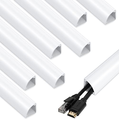 ZhiYo 136in Corner Cable Concealer, Large Corner Cord Hider, Wire Covers for Cords, Paintable Corner Cord Cover, Cable Management Channel Cable Raceway for Wall, Floor Baseboard, Ceiling -8 X L17in - Image 1