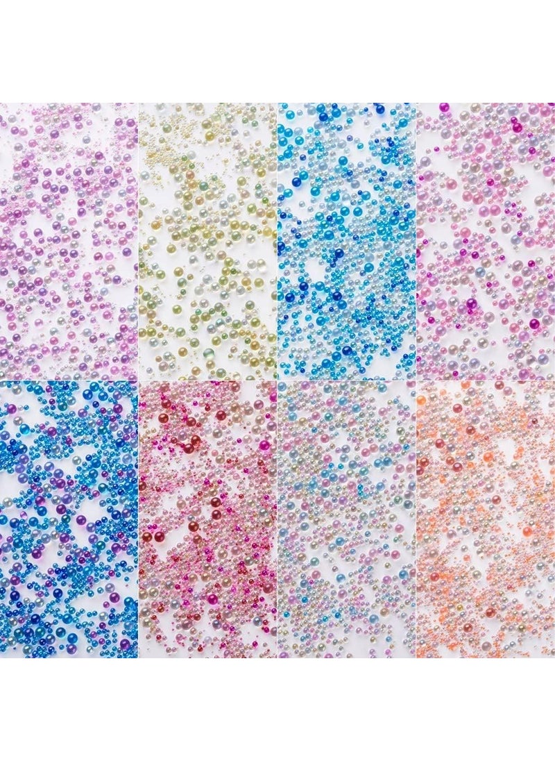KISSITTY KISSITTY 240G AB-Color Plated DIY 3D Tiny Caviar Nail Beads Nail Art Decoration Mini Glass Beads for Nail Care Decorations No Hole Bubble Beads Mixed Color 0.6~3mm 