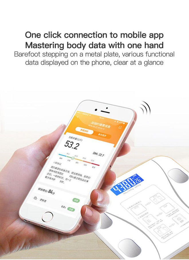 Sharpdo - Bluetooth Body Fat Scale, Smart Wireless BMI Digital Bathroom Weight Scale Body Composition Monitor Health Analyzer with Smartphone App for Body Weight, Fat, Water, BMI,etc. - Image 1