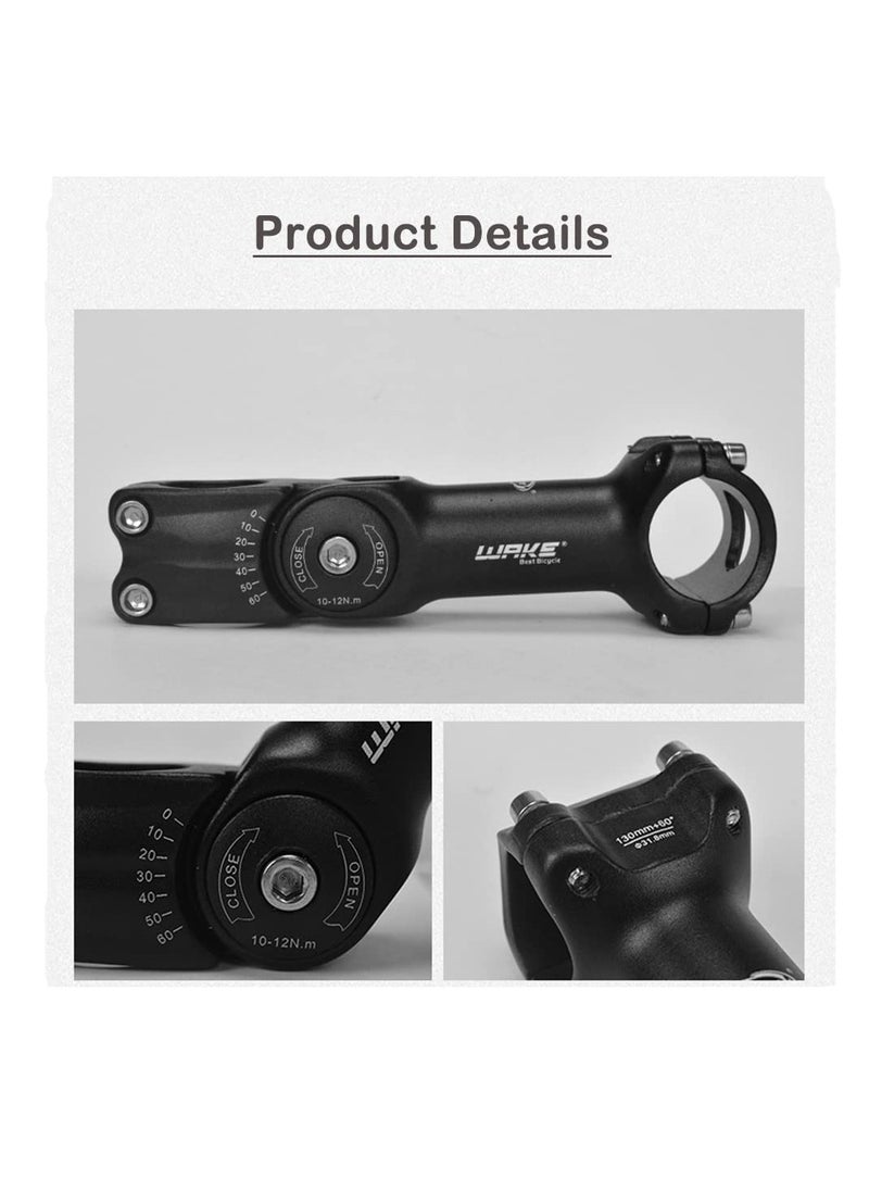 Generic Adjustable Bike Stem, 0-60 Degree Adjustable MTB Stem, 31.8 130mm Bike Handlebar Stem Riser, with 2 Hexagonal wrench, for Mountain Bike, Road Bicycle, MTB, BMX, Cycling  - Image 3