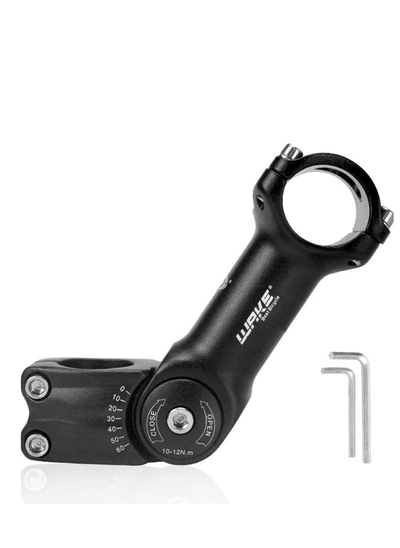 Generic Adjustable Bike Stem, 0-60 Degree Adjustable MTB Stem, 31.8 130mm Bike Handlebar Stem Riser, with 2 Hexagonal wrench, for Mountain Bike, Road Bicycle, MTB, BMX, Cycling  - Image 1