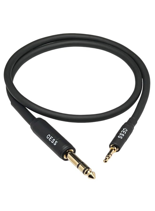 CNCESS CESS-189-2f Waterproof Low Noise 3.5mm to 6.35mm TRS Stereo Audio Cable - 2 Feet, 1/8' to 1/4' TRS Male - Image 1