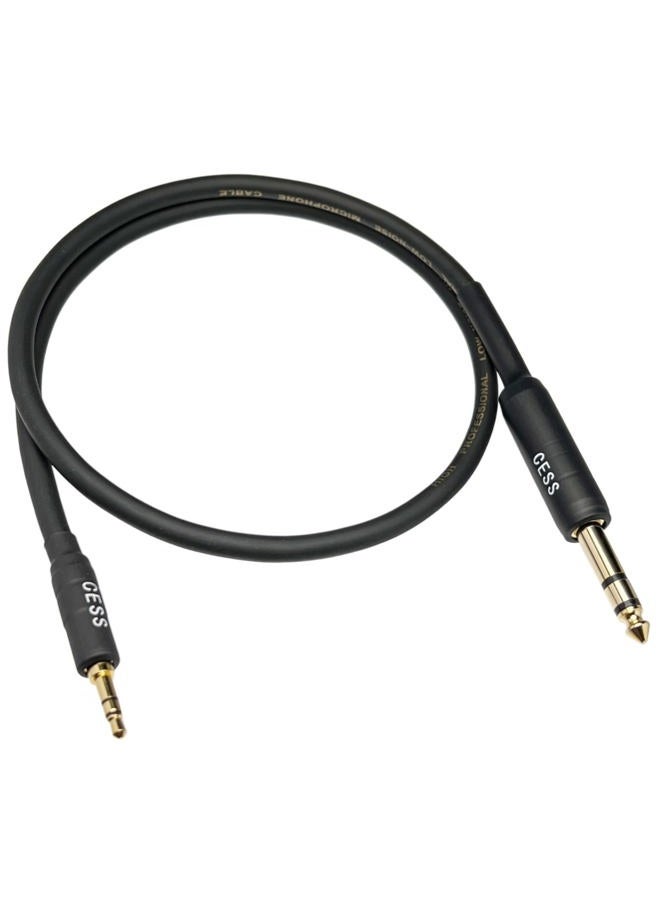 CNCESS CESS-189-2f Waterproof Low Noise 3.5mm to 6.35mm TRS Stereo Audio Cable - 2 Feet, 1/8' to 1/4' TRS Male - Image 3