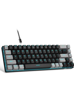 MageGee Portable 60% Mechanical Gaming Keyboard, MK-Box LED Backlit Compact 68 Keys Mini Wired Office Keyboard with Red Switch for Windows Laptop PC Mac - Gray/Black