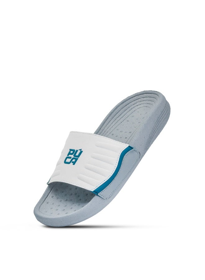 Puca Slider for Men Men's Slippers Light weight with E-TPU Sole Dyke White - Image 1