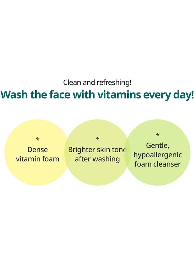 GOODAL Green Tangerine Vita C Cleansing Foam 150 ml, Gentle Formula for Deep Cleansing, Rich, Daily Foaming Face Wash, Non-Irritating, Clarifying, Moisturizing - Image 3