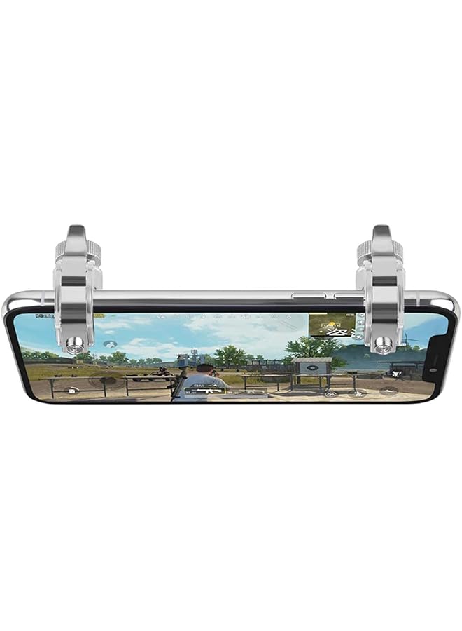 Metal Smart Phone Mobile Gaming Trigger For Pubg Mobile Game Fire Button Aim Key L1R1 Shooter Controller White - Image 2