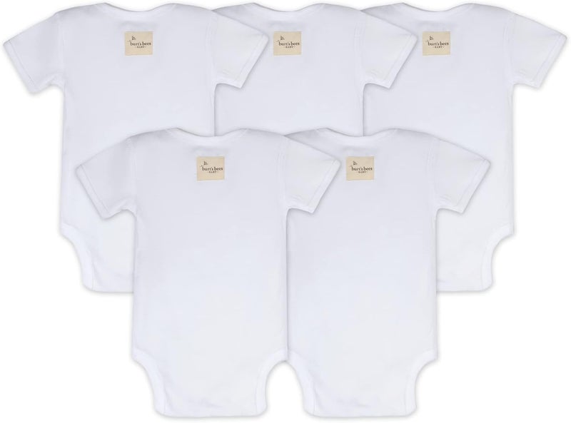 Burt's Bees Baby Unisex Baby Bodysuits, 5-Pack Short & Long Sleeve One-Pieces, 100% Organic Cotton - Image 2