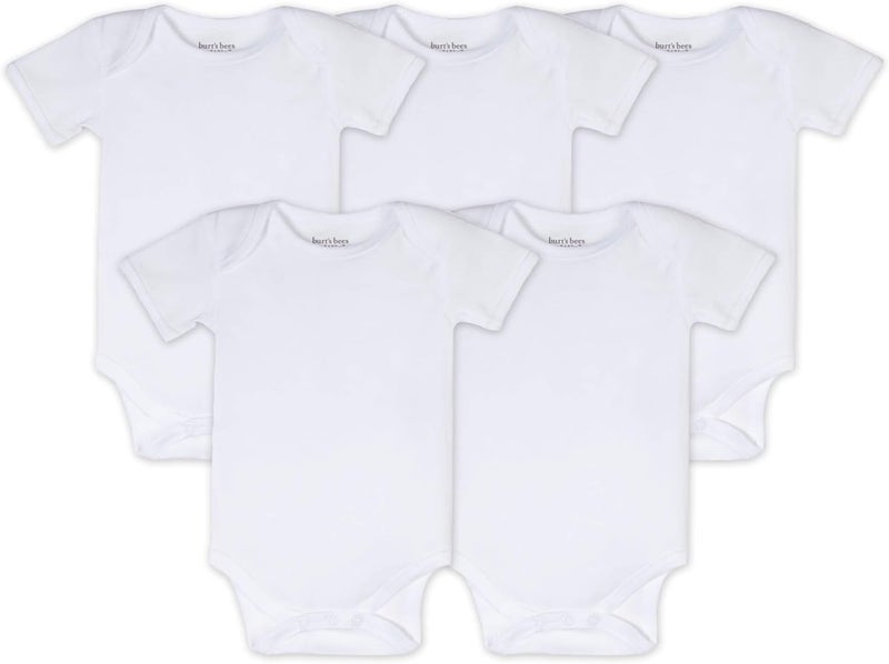 Burt's Bees Baby Unisex Baby Bodysuits, 5-Pack Short & Long Sleeve One-Pieces, 100% Organic Cotton - Image 1