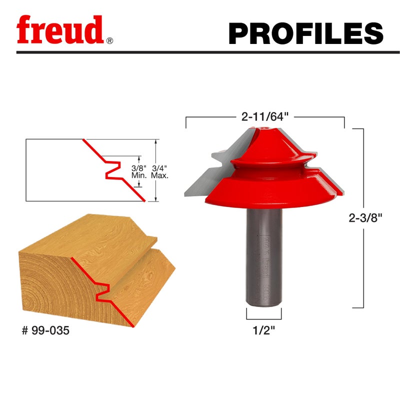Freud 99-035: 2-11/64" (Dia.) Lock Miter Bit with 1/2" Shank - Image 2