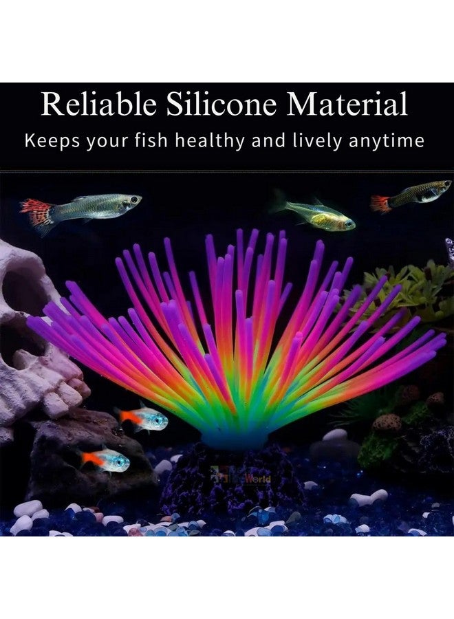 شقائق النعمان الاصطناعية المائية المتوهجة المصنوعة من السيليكون الناعم VAYINATO® (SH038) لتزيين حوض السمك | ديكور ساحر لحوض السمك (ألوان عشوائية) من Petzlifeworld - Image 2