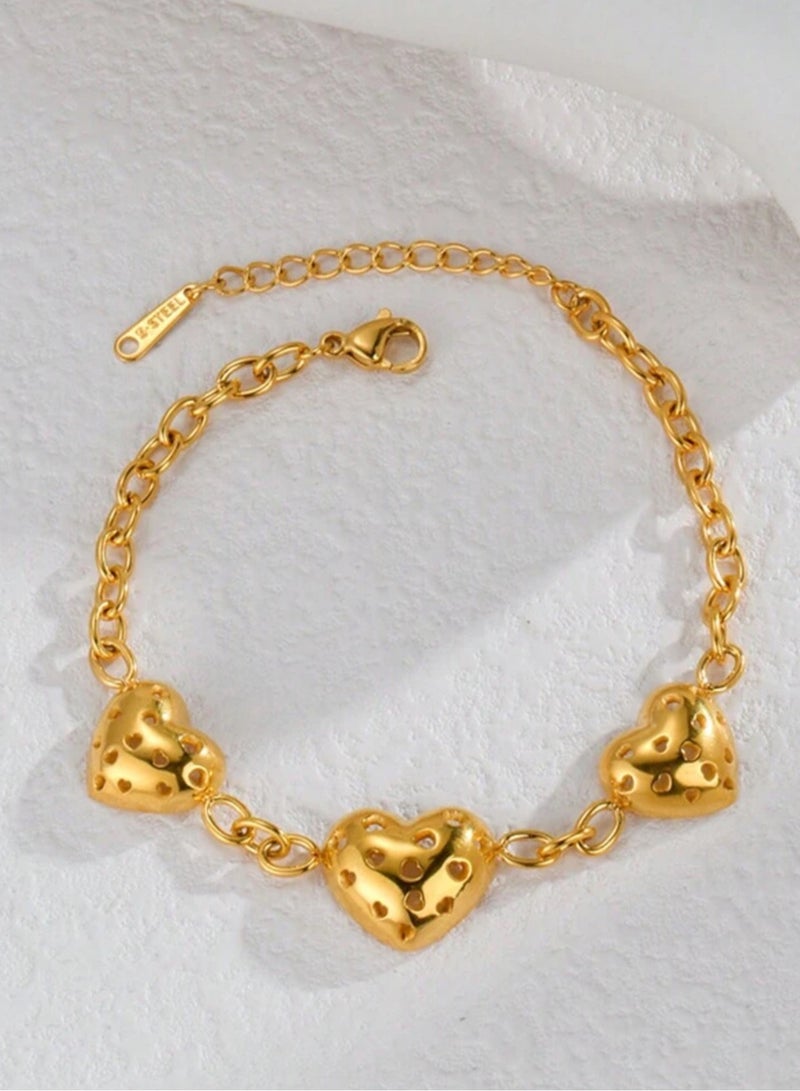 Jewelry 4You Stylish Gold Plated Stainless Steel Bracelet For Women - Image 1