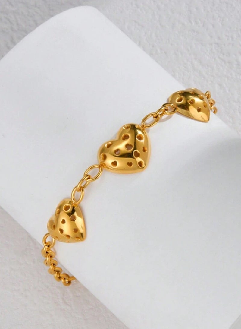 Jewelry 4You Stylish Gold Plated Stainless Steel Bracelet For Women - Image 2