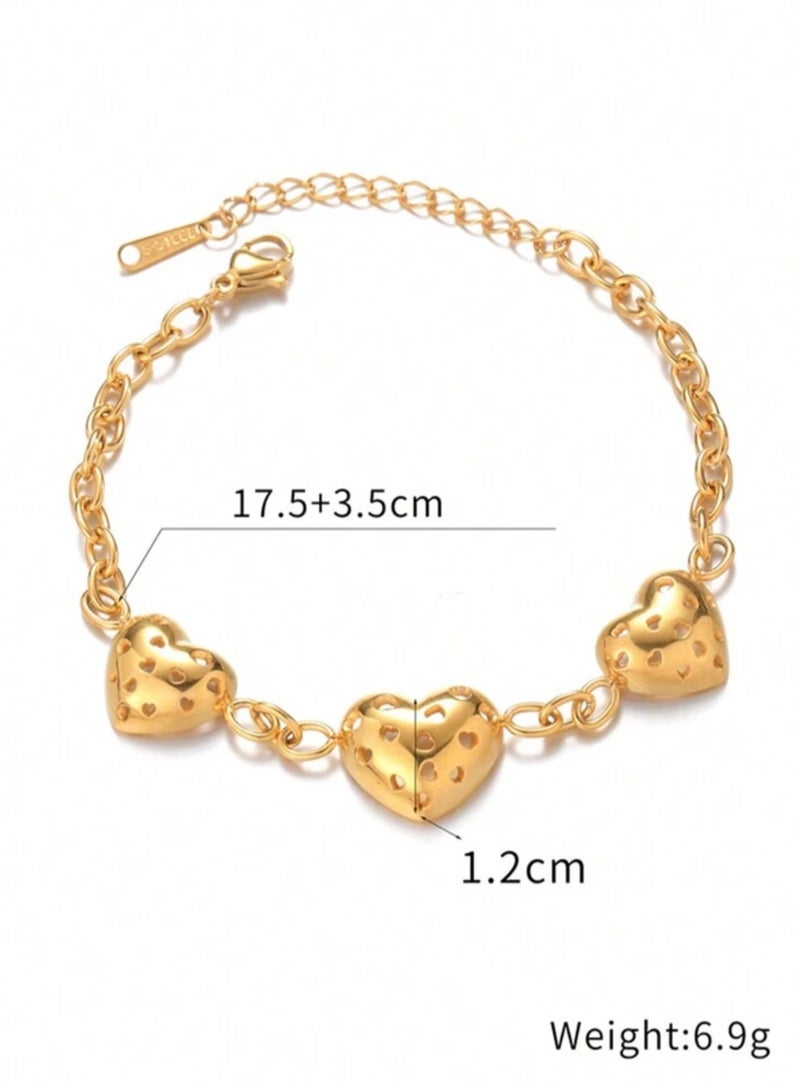 Jewelry 4You Stylish Gold Plated Stainless Steel Bracelet For Women - Image 3