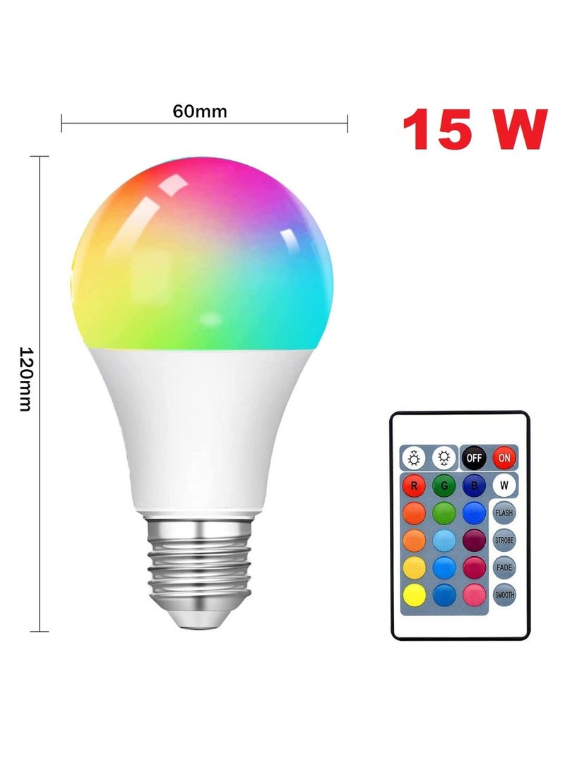 Smart RGB LED Bulb With Remote Control 15W/16 color