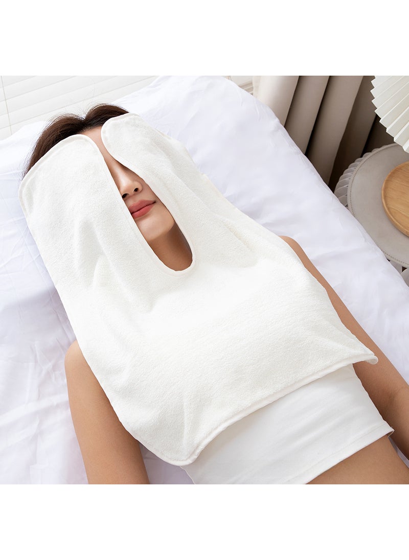 Generic Salon U-Shape Towel Coral Fleece Bib beige white 