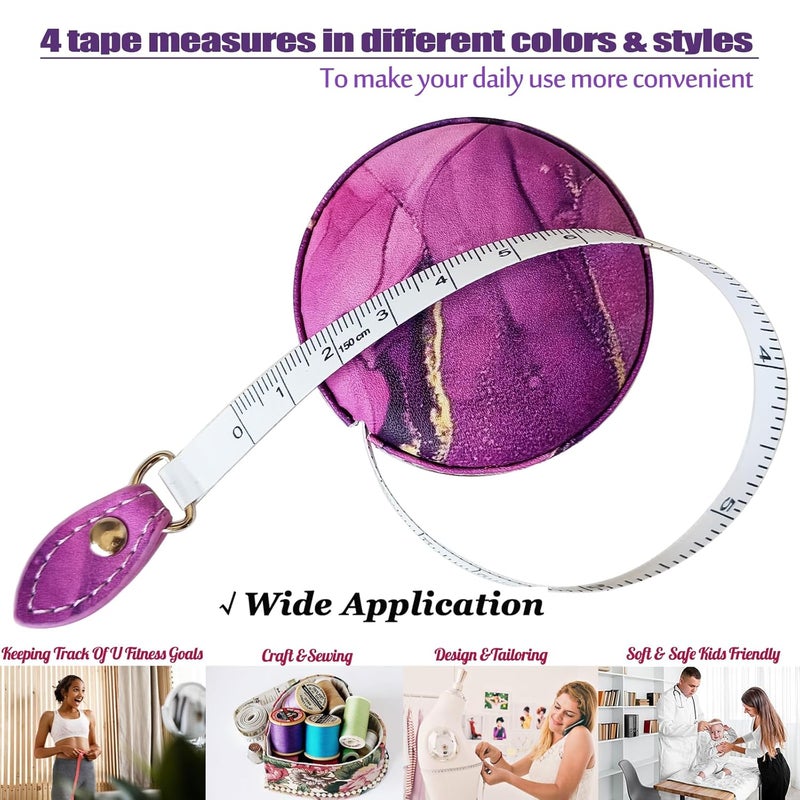 Z_جوده وثقه Tape Measure Body Measuring Tape，Medical Body Cloth Tailor Craft Dieting Measuring Tape, Dual Sided Retractable Ruler Colour Printed Soft Tape Measure Retractable - Image 2