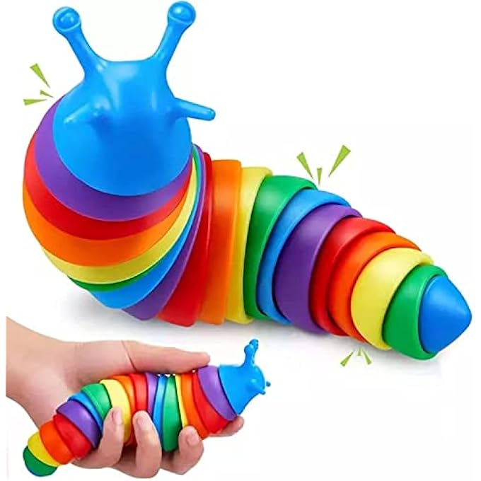 Ibecare 3D Rainbow Finger Slug Toy | Slug Fidget Snail | Stress releaser for Kids | Best Gift Toy 2022 | Sensory Toy for Adults & Kids | Relief Anti Anxiety - Image 1