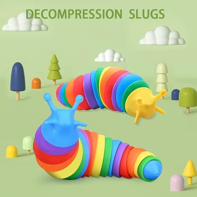 Ibecare 3D Rainbow Finger Slug Toy | Slug Fidget Snail | Stress releaser for Kids | Best Gift Toy 2022 | Sensory Toy for Adults & Kids | Relief Anti Anxiety - Image 5