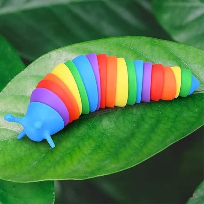 Ibecare 3D Rainbow Finger Slug Toy | Slug Fidget Snail | Stress releaser for Kids | Best Gift Toy 2022 | Sensory Toy for Adults & Kids | Relief Anti Anxiety - Image 4