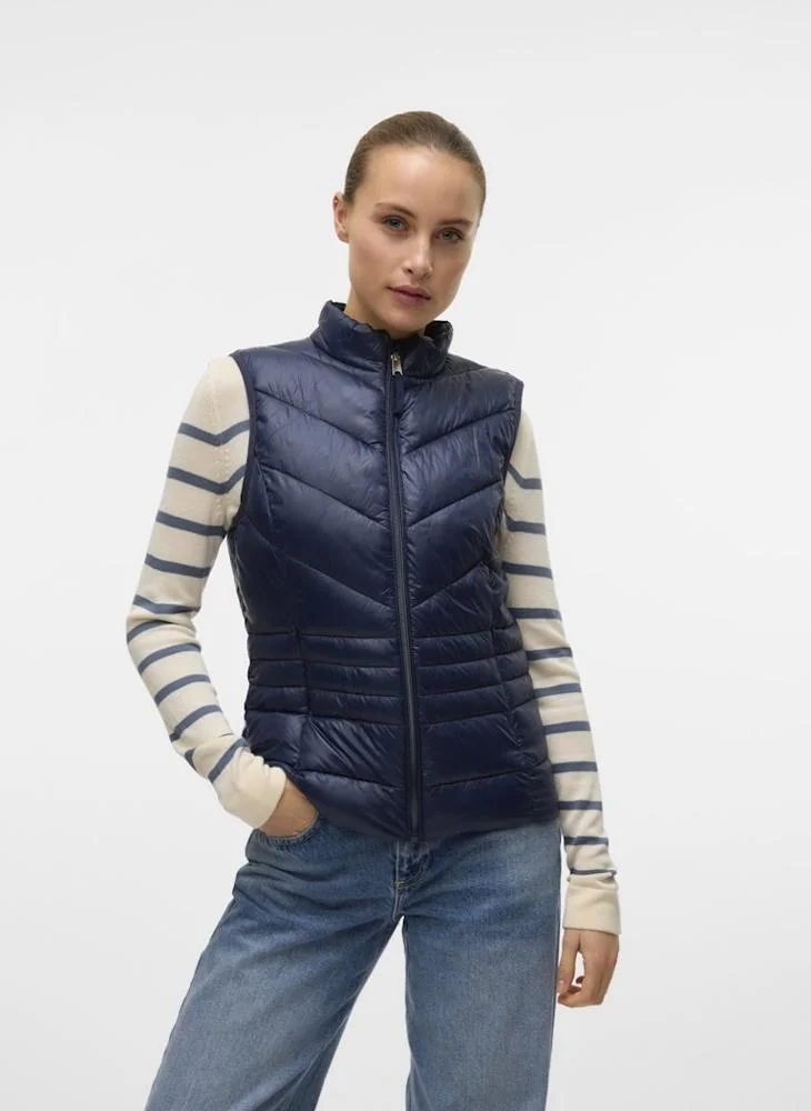 VERO MODA Zip Through Quilted Waistcoat