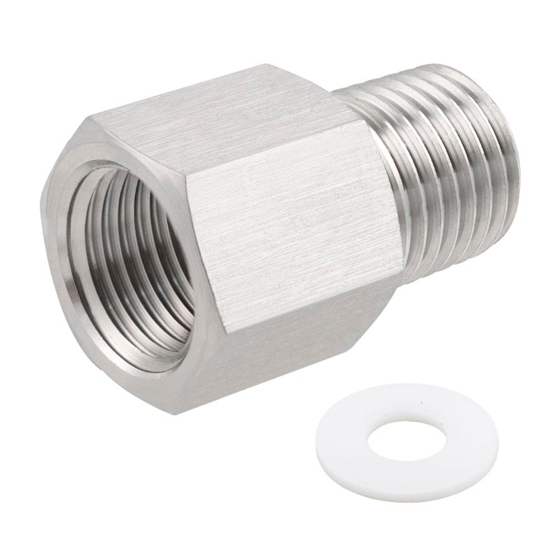 Pysrych 304 Stainless Steel Forged Pipe Fitting Converter Adapter 1/4â€œ G Thread Female to 1/4" NPT Male 2000psi (1 Pc) - Image 1