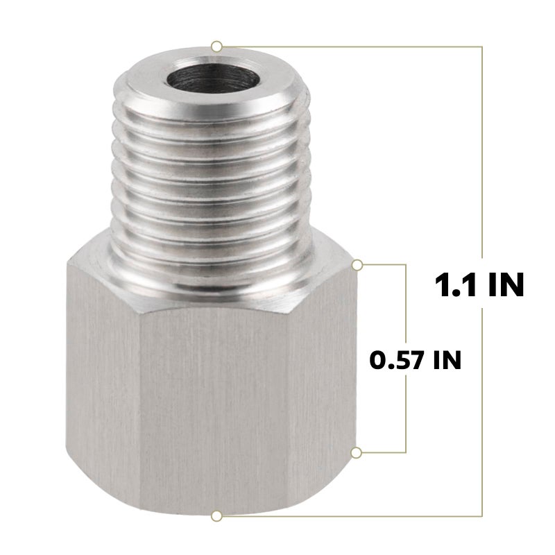 Pysrych 304 Stainless Steel Forged Pipe Fitting Converter Adapter 1/4â€œ G Thread Female to 1/4" NPT Male 2000psi (1 Pc) - Image 3