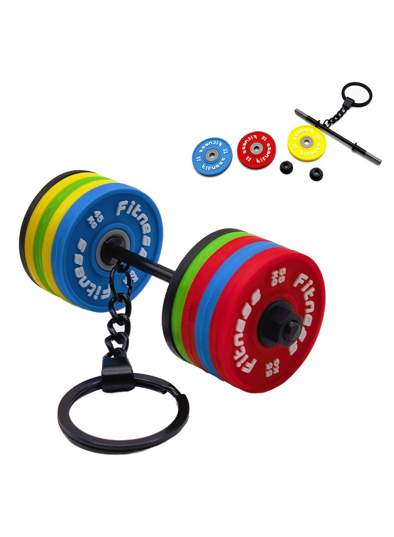 سلسلة مفاتيح بسِحْـب باربل لمحب الجيم · سلسلة مفاتيح رفع الأثقال · سلسة مفاتيح من السيليكون على شكل أثقال · هدايا نادي رياضي · هدايا تمارين · إكسسوار حقيبة · إكسسوار حقيبة ظهر - Image 1