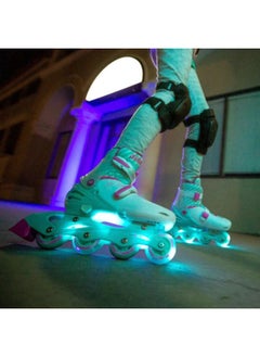 Yvolution Neon Combo Skates Size 3-6 Teal/Pink NT10T4  - Image 2