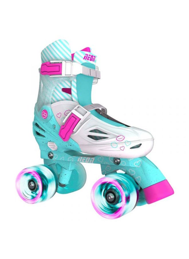 Yvolution Neon Combo Skates Size 3-6 Teal/Pink NT10T4  - Image 1