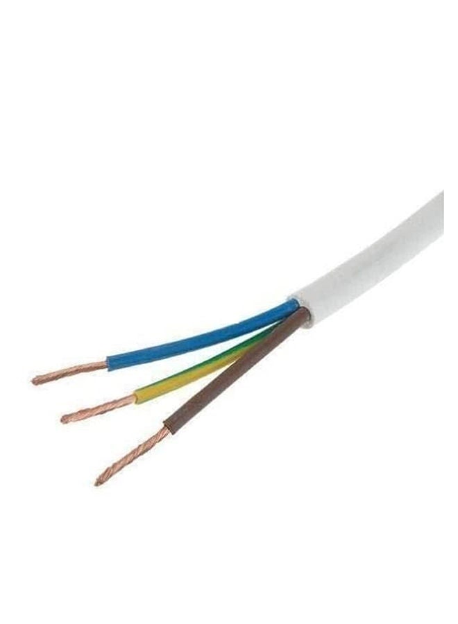 2Core and 3Core Pure Copper Power Cord Extension Wire (1.5mm x 3C, 5m, White) 