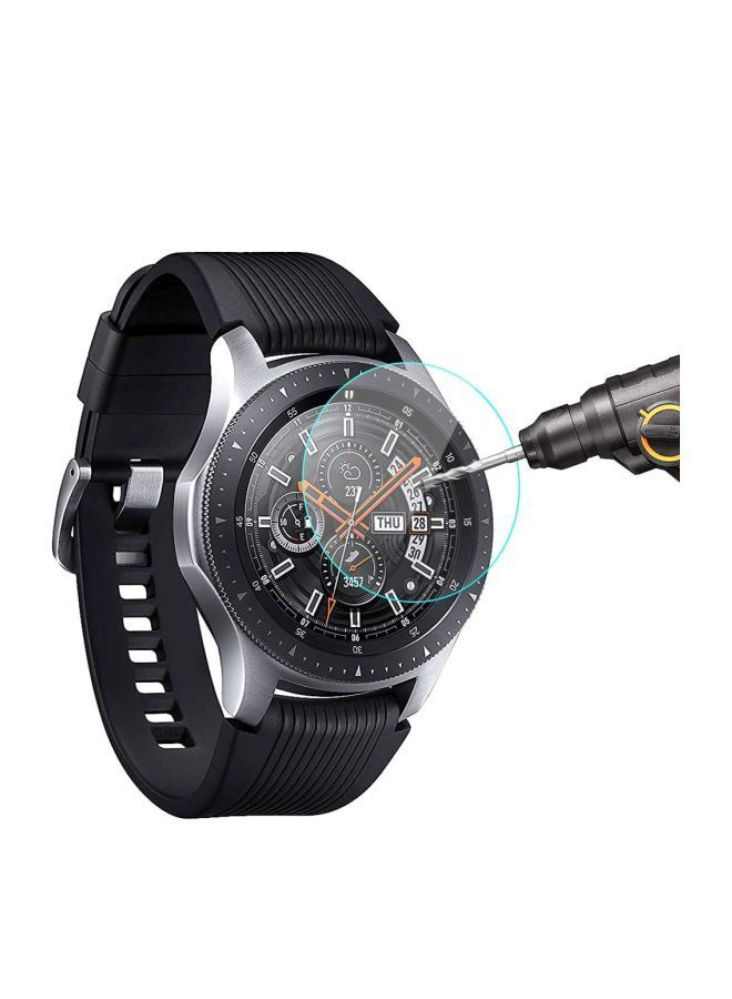 NIBEMINENT Tempered Glass Screen Protector For Samsung Galaxy Smartwatch Black  - Image 2