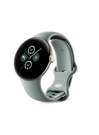 Pixel Watch 2 Champagne Gold Smartwatch With Active Band Wi-Fi hazel